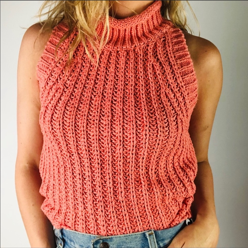 ANTHROPOLOGIE MOTH | Sleeveless Knit Sweater Blush